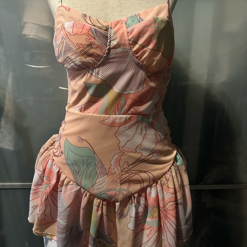 Floral Strapless Dress